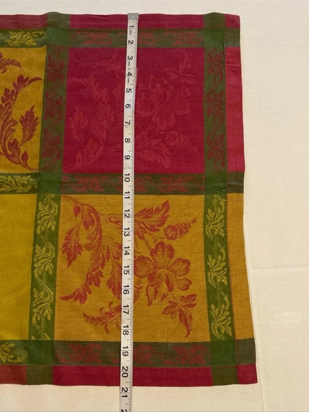 Williams-Sonoma Mustard Yellow and Burgundy Floral Napkins Set of 4 Linen Cotton